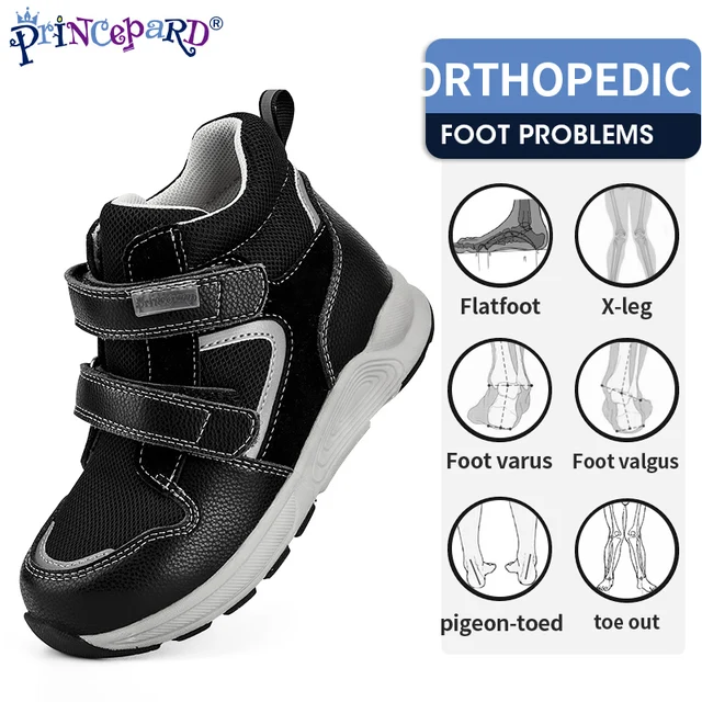 Princepard children orthopedic sneakers for flatfeet ankle support kids sport running shoes with insole corrective boys girls