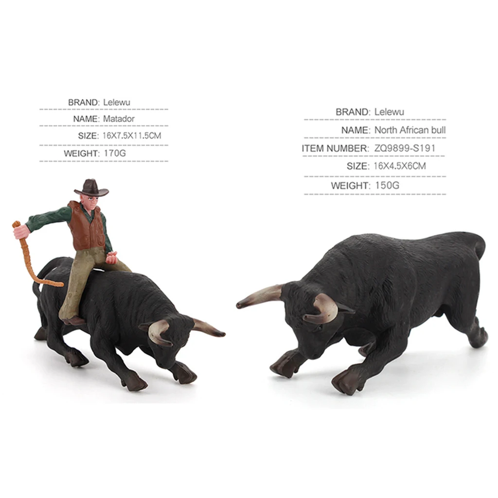 

Bull Riding Doll Action Animals Figures Model Static Statue for Kids Home