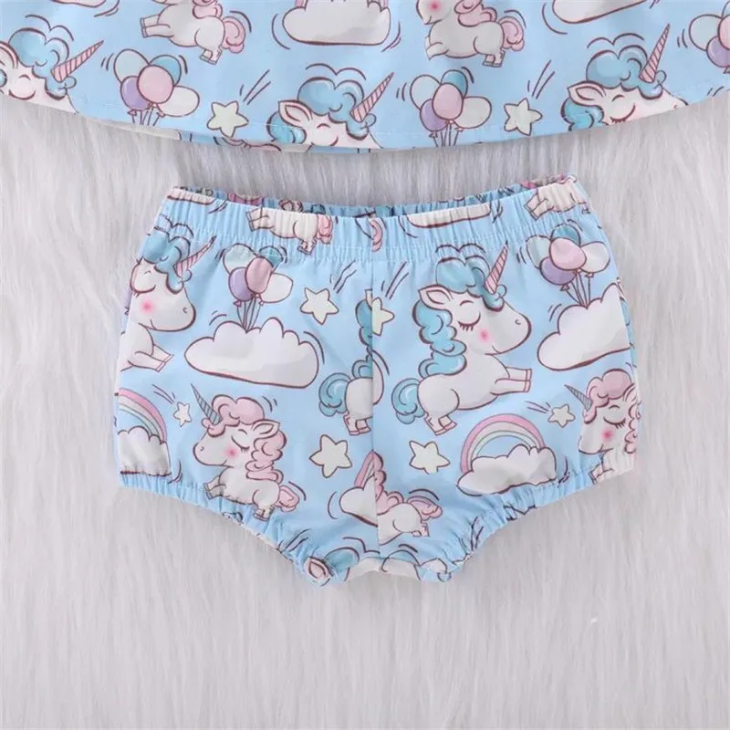 Детская одежда для малышки 2 предмета хлопковый топ + шорты милый рисунок