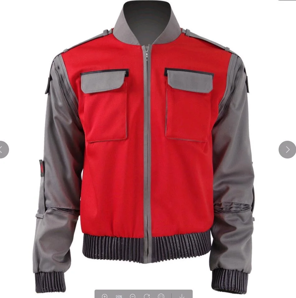 film back to the future cosplay jacket jr marlene seamus marty mcfly orange outerwear mens halloween carnival costume any size free global shipping