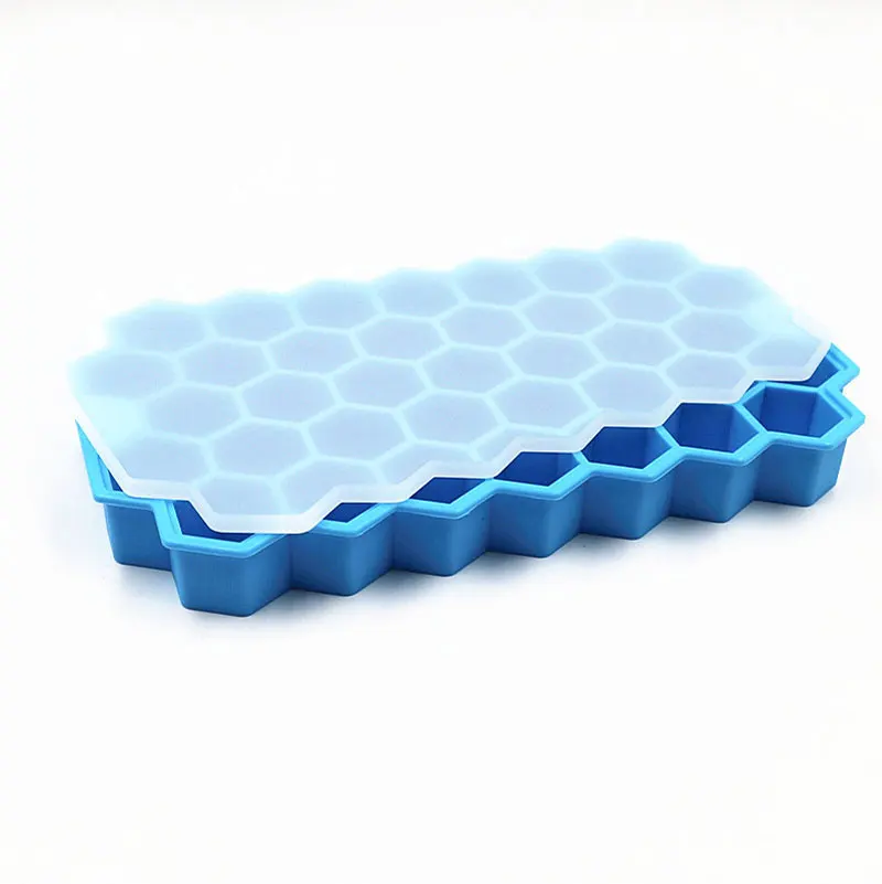 

37 Ice Cube Tray Food Grade Silicone Ice Cube Maker Mold With Lid For Ice Cream Chocolate Party Whiskey Cocktail Drink