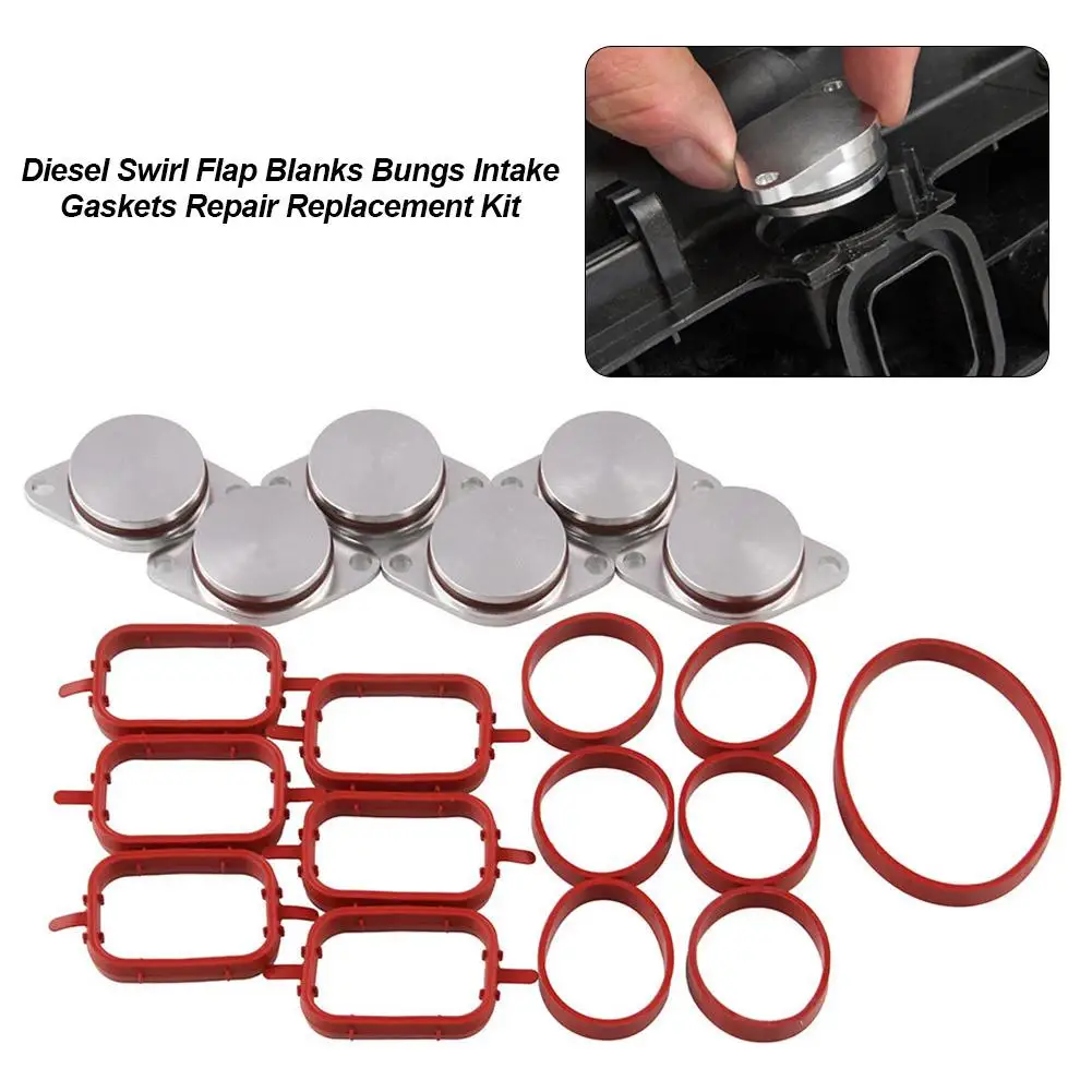

for BMW 320d 330d 520d 525d 530d 730d Diesel Swirl Flap Blanks Bungs 22mm/33mm Intake Manifold Gaskets Repair Kit Accessories