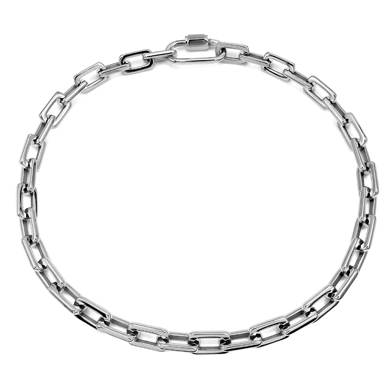 Ожерелье чокер в стиле панк с крупным замком цепь из массивного тяжелого металла