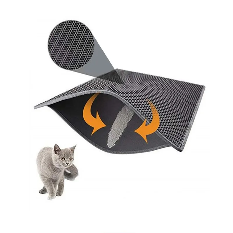

Pet Cat Litter Mat Kitten Bed Double Layer Bottom Waterproof Litter Cat Pads Trapping Pet Litter Box Mat Clean Mat Pet Supply