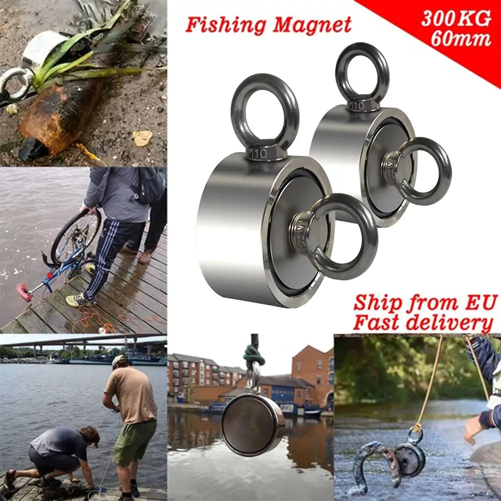 

max 200kg Super Strong Magnet Pot Fishing Magnets Salvage Fishing Hook Magnets Strongest Permanent Powerful Neodymium Magnetic