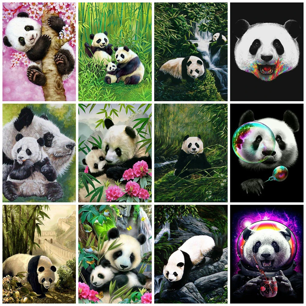 

EverShine 5D Full square Diamond Painting Panda Cross stitch Embroidery Mosaic animals Diamond art Animals Handwork Home decor