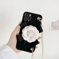 fashion 3d sancha flowers silicone cover for huawei p smart 2020 z y5p y6p y7p y9a y9 2021 s 2019 pearl wrist bracele phone case