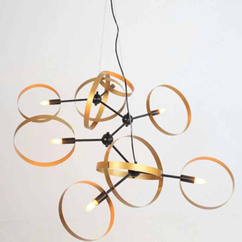 Роскошные Креативные Круглые Подвесные Лампы в стиле пост модерн железные подвесные светильники для