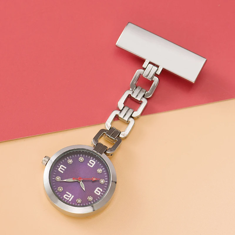 Nurse Watch Breast Medical Care Diamond Green Plate Luminous Lettering Pin Exam Hospital Gift Doctor Pocket Watch Dropshipping