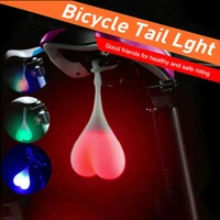 bicycle warning light color silicone back rear tail cycling led heart egg testis lamp decoration safety cycling balls tail light