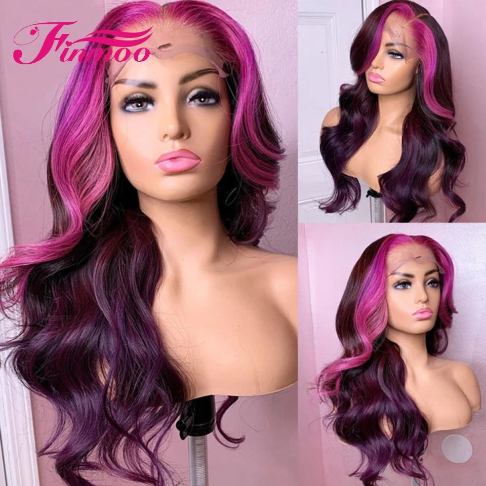 

Пурпурный яркий цветной парик на сетке спереди, волнистые волосы плотностью 180, бразильские волнистые волосы Remy, передние парики на сетке дл...