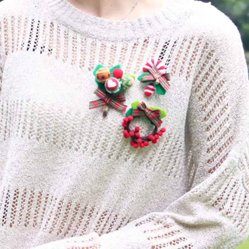 Рождественская брошь шерстяной войлок комплект материал ручной работы DIY пакет