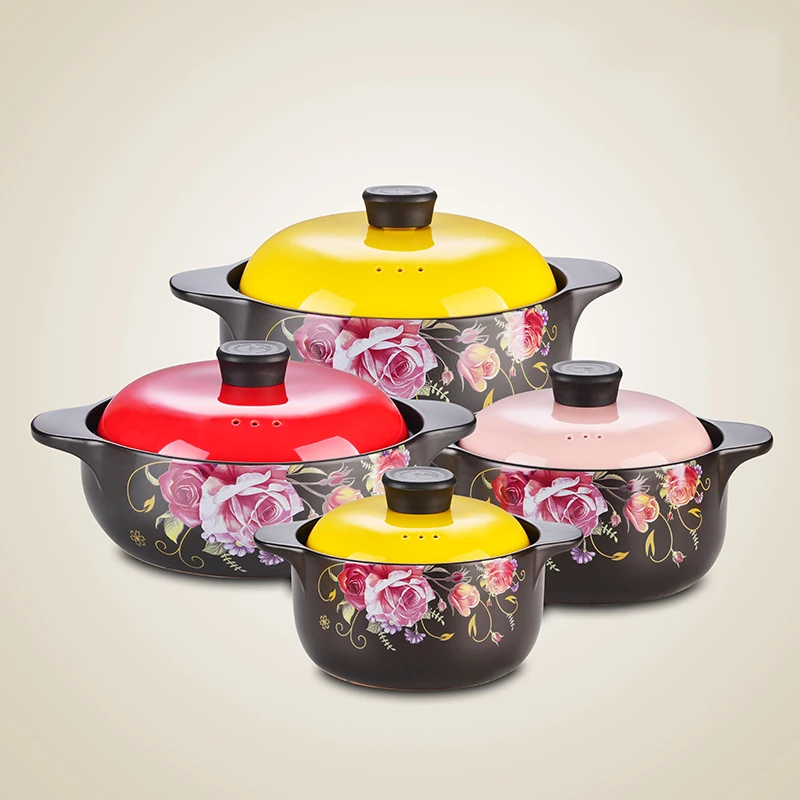 

Casserole Stew Pot Open Fire Ceramic Soup Pot Household 3/5L Large Capacity Stockpot Heat Resistant Cooking Pot