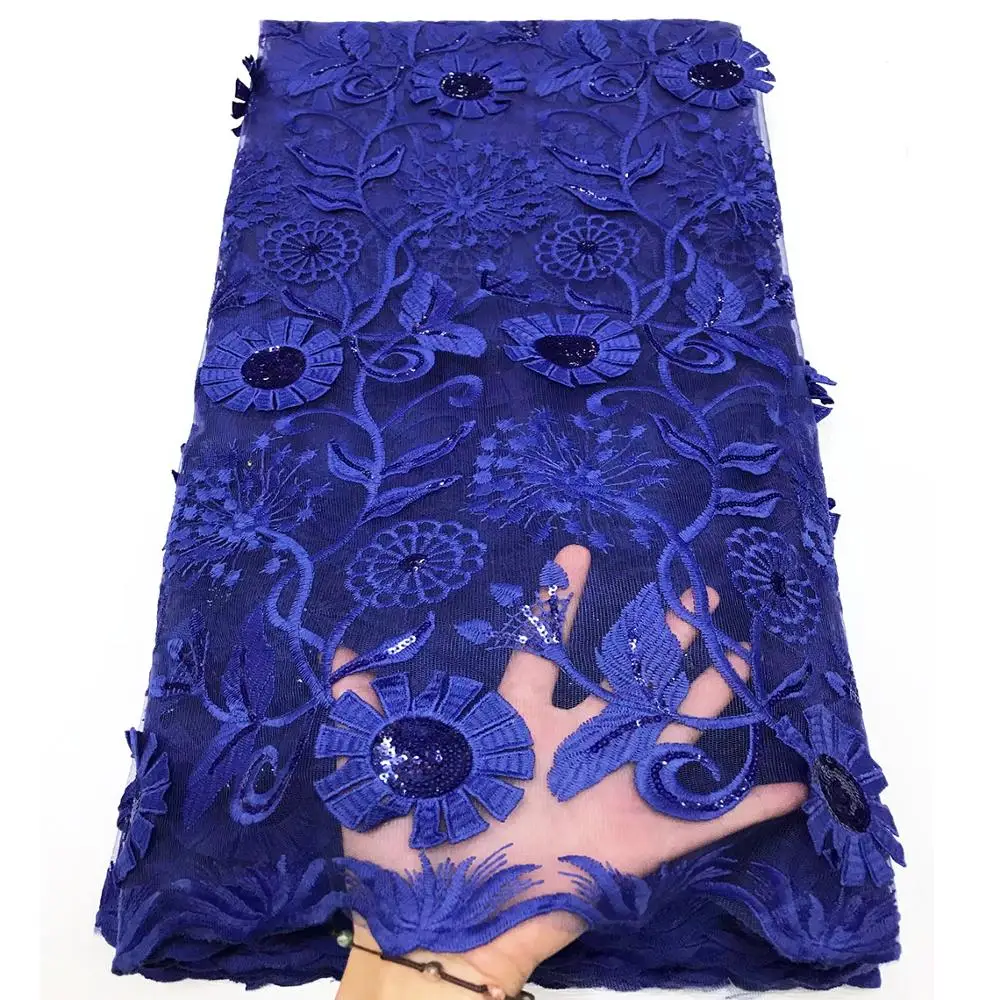 

2020 High Quality Royal Blue Sequined Guipure Mesh Laces For Senegal Guinea Traditional Wedding Sequins Embroidery Tulle Fabrics