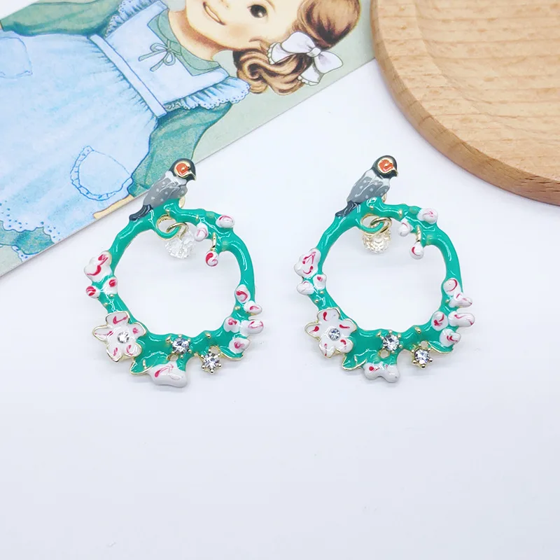 JZTOP 2019 Модные женские длинные серьги гвоздики очаровательные эмалевые в виде