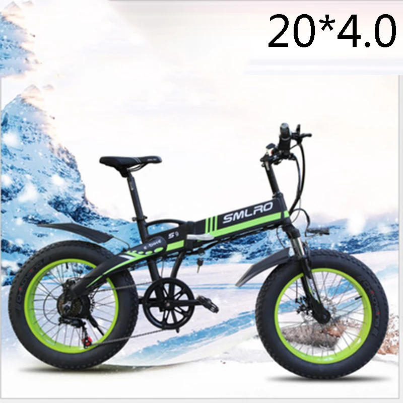 Электрический велосипед 20*4 0 дюймов алюминиевый складной 48V10AH 500 Вт Мощный с