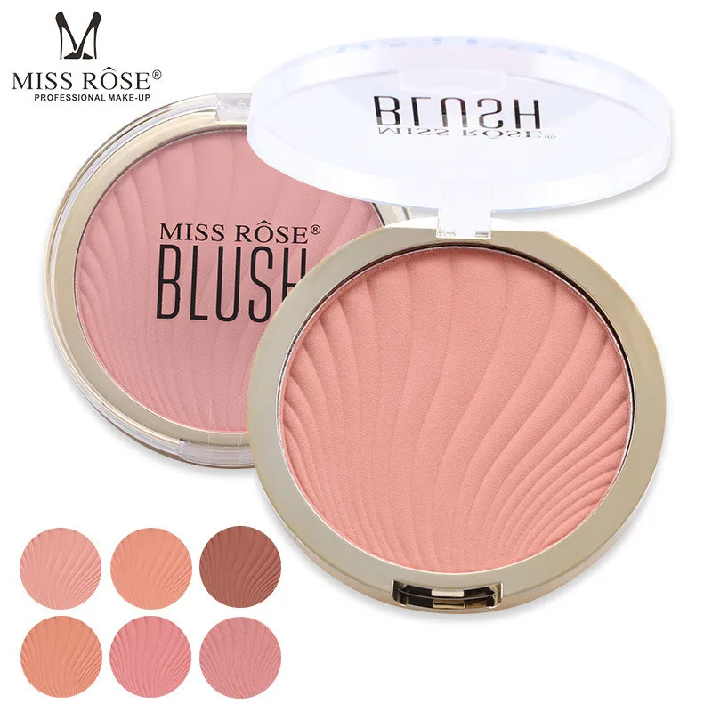 

Professional 6 Colors Blush Contour Shadow Palette peach powder makeup Face Mineral Pigment Blusher Blush Powder MISS ROSE