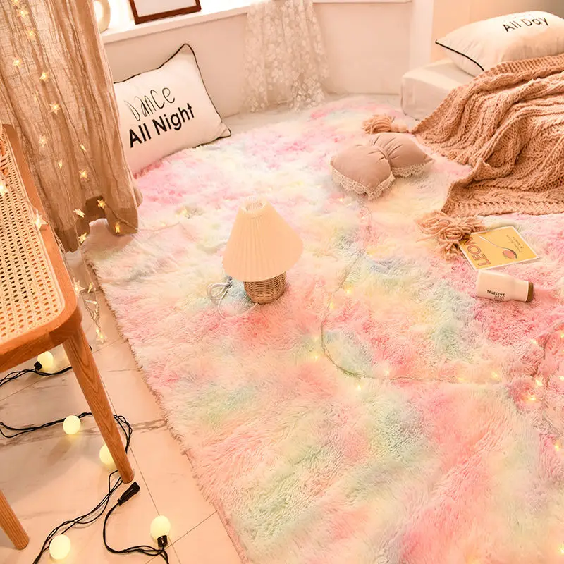 Фото Современный ковер для гостиной спальни плюшевый напольный коврик нескользящий