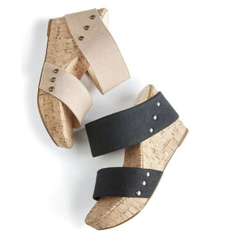 

Women Sandals Summer Casual Shoes Sandalia Feminina PU Leather Wedge Heel Comfort Sandals Sandalias Mujer 2021 Femme