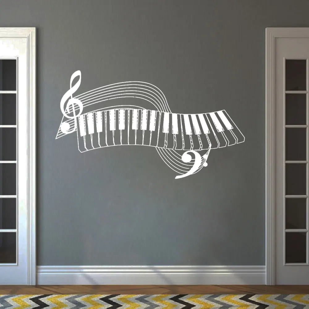 

keyboard music Wall Stickers Self Adhesive Art Wallpaper Pvc Wall Decals Decoration Accessories DW6113