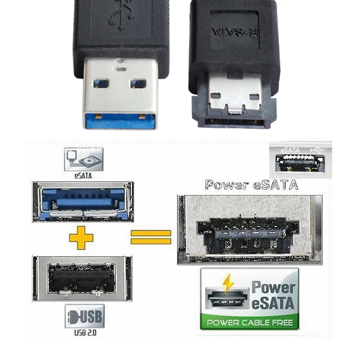 Jimier USB 3 0 для питания через eSATA DC5V адаптер USB2.0 HDD/SSD/ODD eSATAp конвертер | Компьютеры и