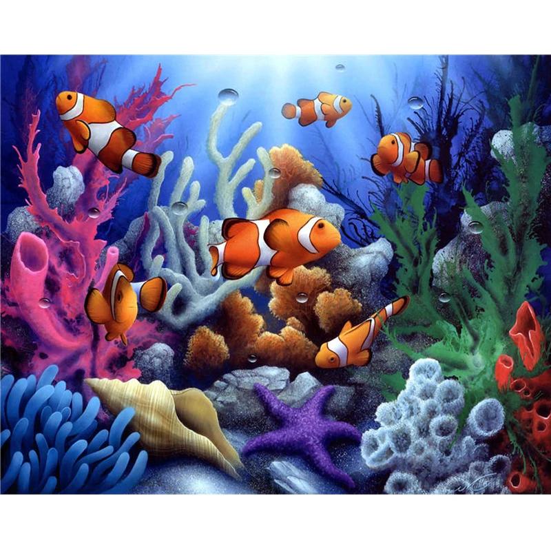 14CT крест стежка 5D DIY Алмазная вышивка морского дна декорации пейзаж алмазной