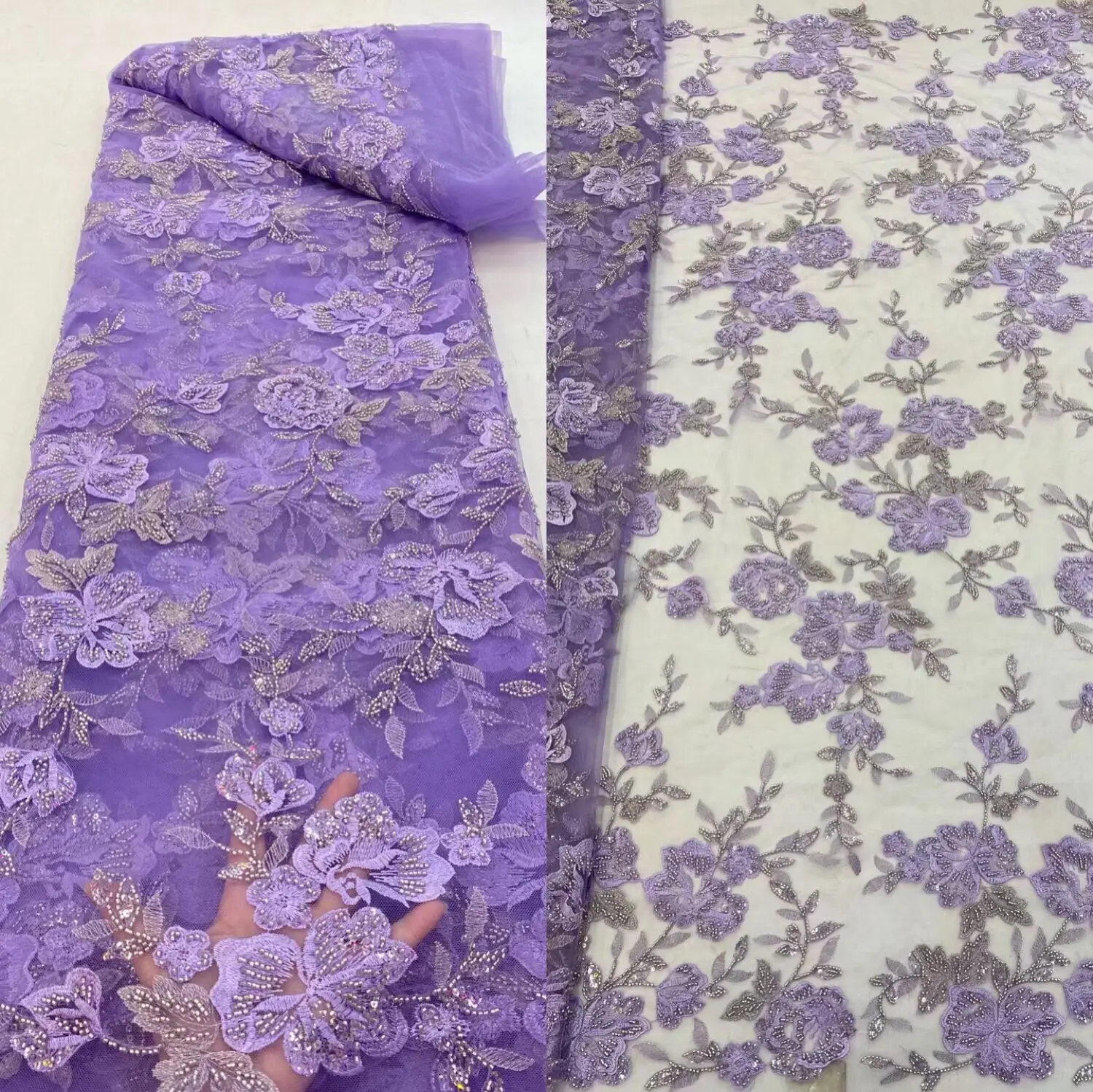 

Новый дизайн, нигерийская африканская кружевная ткань, высококачественный Тюль с бусинами и блестками, стандартная французская сетчатая кружевная ткань для свадьбы