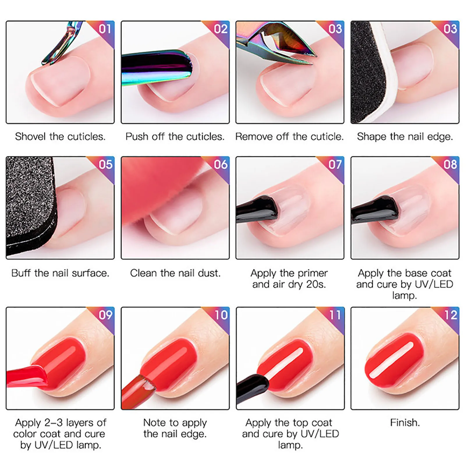 

12PCS 7ml Nail Glue Gel Polish Set No Wipe Top Coat UV LED Gel Varnish Semi Permanent Soak Off Nail Art UV Gel Nail Polish
