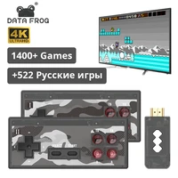 data frog usb wireless handheld tv video game console build in 1400 classic new game 4k 8 bit video console support hd output