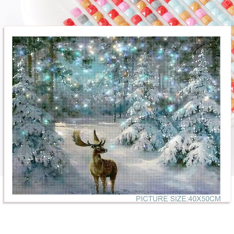 

Diy Diamond Painting Giraffe and Deer In Snow Full Square Diamond Round Diamond Can Be Customized Home Exquisite Decoration Home