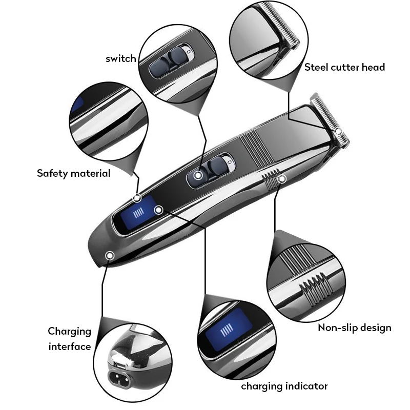 Аккумуляторная электрическая машинка Kemei профессиональная для стрижки волос