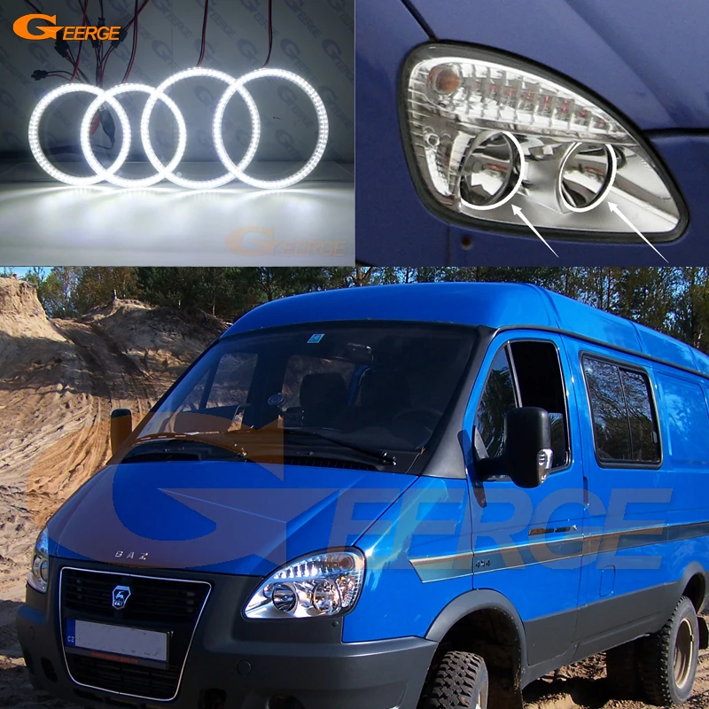 Для GAZ GAZelle 2705 2003 2004 2005 2006 2007 2008 2009 ультра яркий SMD светодиодный комплект колец