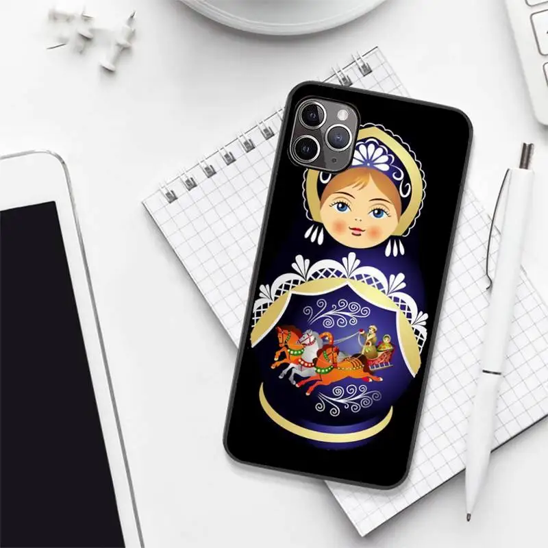 

Russian matryoshka Dolls cute girl Phone Case for iPhone 7 8 11 12 Pro X XS XR Samsung A S Note 9 10 21S 71 Plus pro Max funda