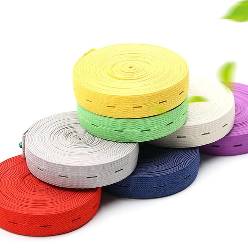 

Hot Selling 2 Rolls 5 Meters DIY Sewing Accessories Button Hole Knit Elastic Bands Ribbon Tape Multi-color Wire Webbing