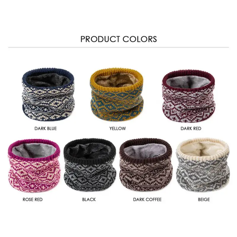 

2020 Winter Knitted Bib Wool Plus Soft Velvet Warm Casual Collar Single Loop Pullover Outdoor Sports Travel Skin-Friendly Scarf
