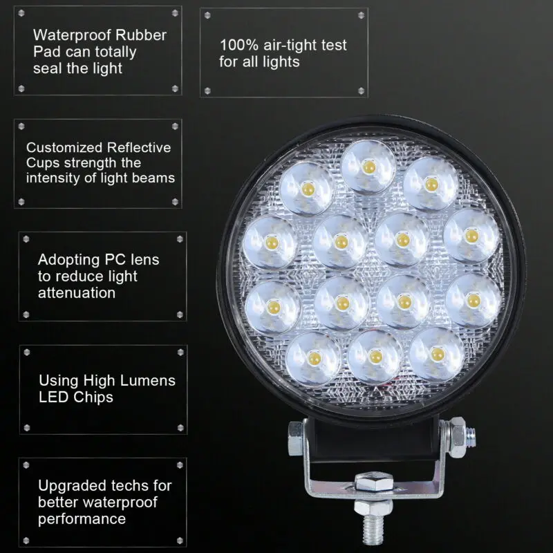 

2Pcs 24W LED Work Light Spot Lamp Offroad Truck Tractor Boat SUV UTE 12V 24V LED Work Lights