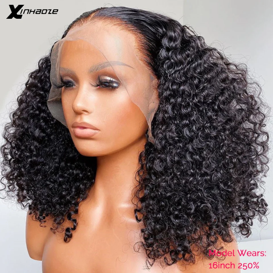 Xinhaoze 250 Высокоплотный кудрявый парик 13x6 парики из человеческих волос на шнуровке