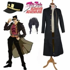 Костюм для косплея из аниме Невероятные приключения Джоджо, черный жакет и шляпа в стиле аниме, одежда для вечевечерние НКИ на Хэллоуин, индивидуальный костюм, 2021