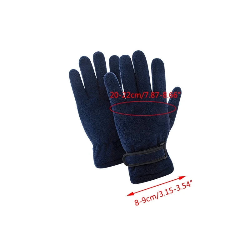 

Mens Winter Thicken Warm Polar Fleece Touchscreen Gloves with Adjustable Strap Solid Color Outdoor Driving Windproof Thermal Ful
