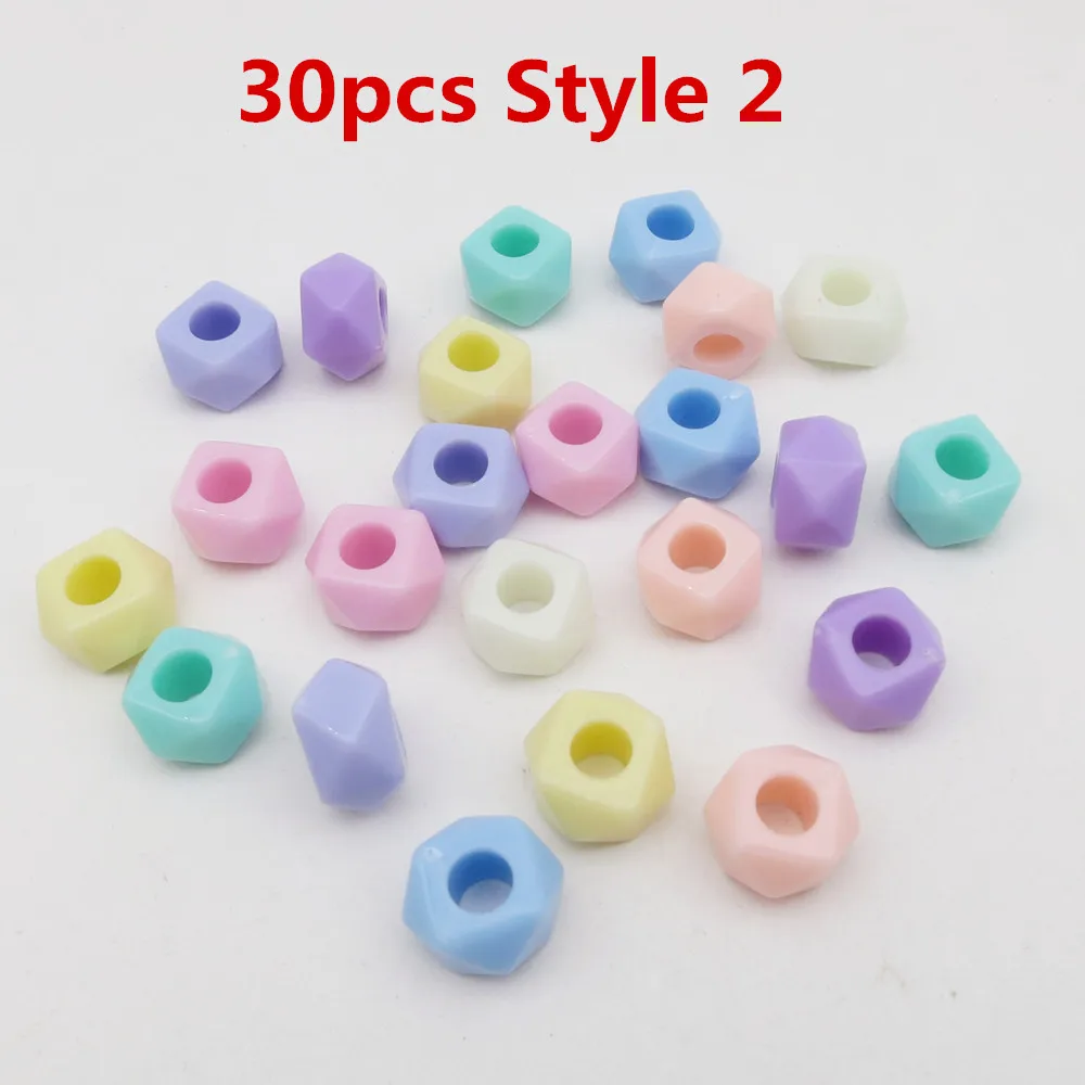 30pcs Style 2 30 шт.-50 шт. коробка для вязания крючком Дети Женщины Пластиковые косы для волос dread дредлок бусины кольца для укладки аксессуары - Цвет: 30pcs Style 2