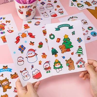 cartoon christmas snowman sticker christmas decoration small sticker student handbook free cut material sticker