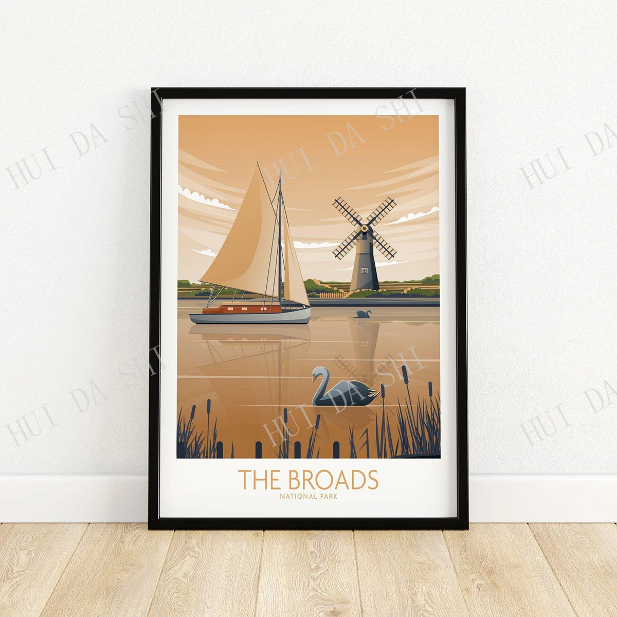 

The Broads National Park Poster | Art Print | England Travel Poster | Norfolk Suffolk Nature Print | Wall Art | Home Decor