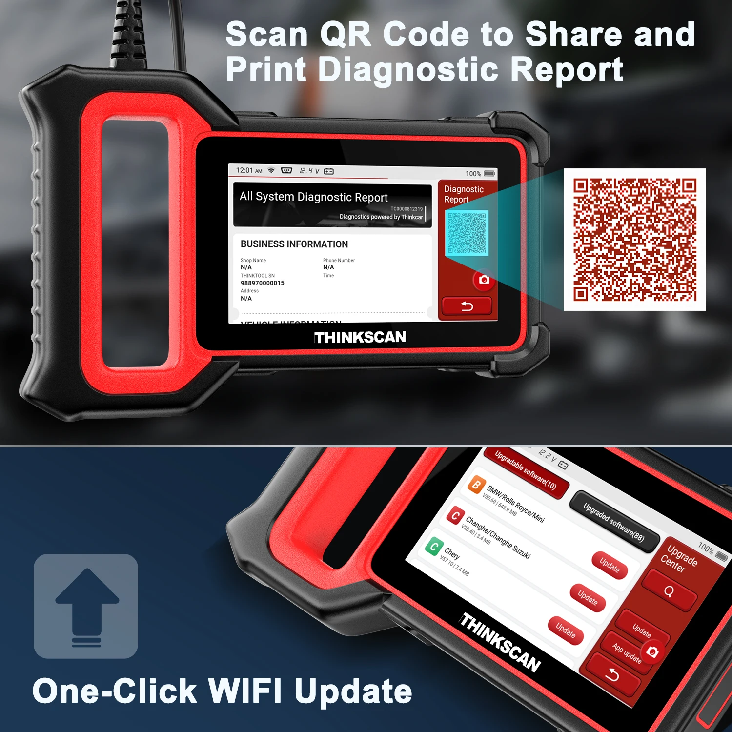 

THINKCAR ThinkScan Plus S7 WIFI OBD2 Scanner Automotivo OBD 2 EPB IMMO Oil TPMS Reset OBD Code Reader Car Diagnostic Tool