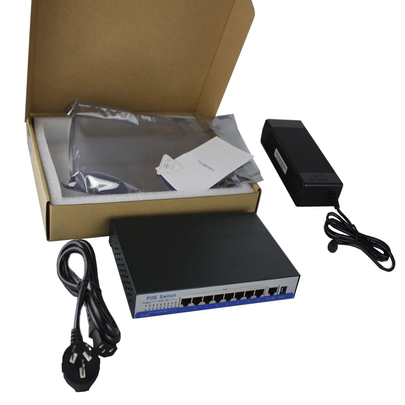 H8 port gigabit switch poe 9 10/100/1000mbps rj45 8 IEEE802.3af/at active for Dahua Hik WAPA 3M 1080P HD IP camera CCTV | Компьютеры и