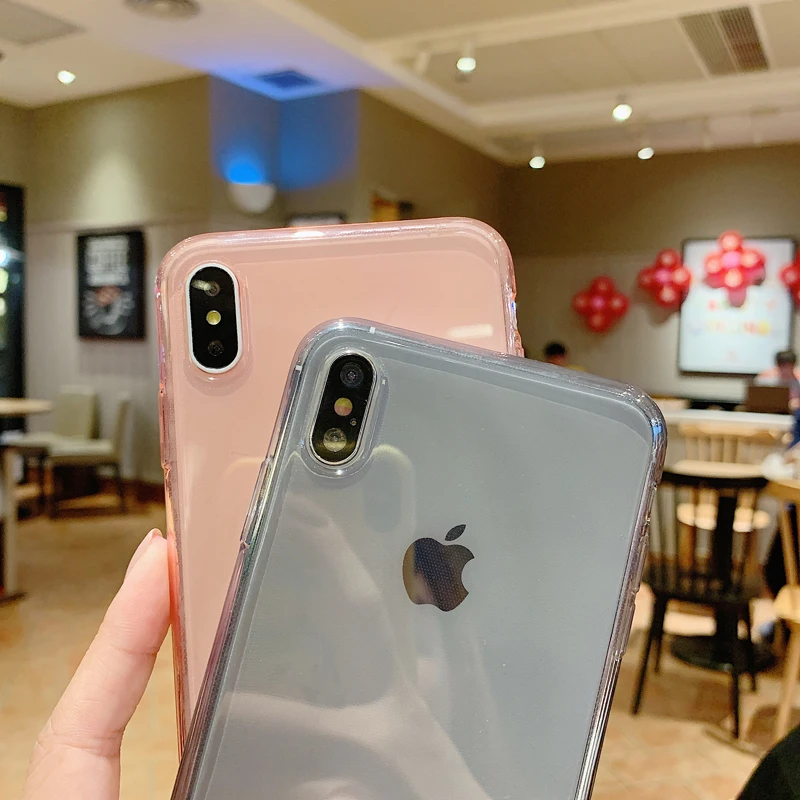 Transparent TPU Color Soft Mobile Phone Case For iPhone X XS XR Max 6 6S 7 8 Plus Back Cover |
