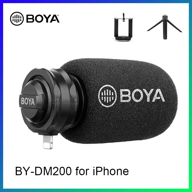 BOYA BY DM100 DM200 A7H цифровой конденсаторный стерео микрофон для iPhone Samsung Android телефонов