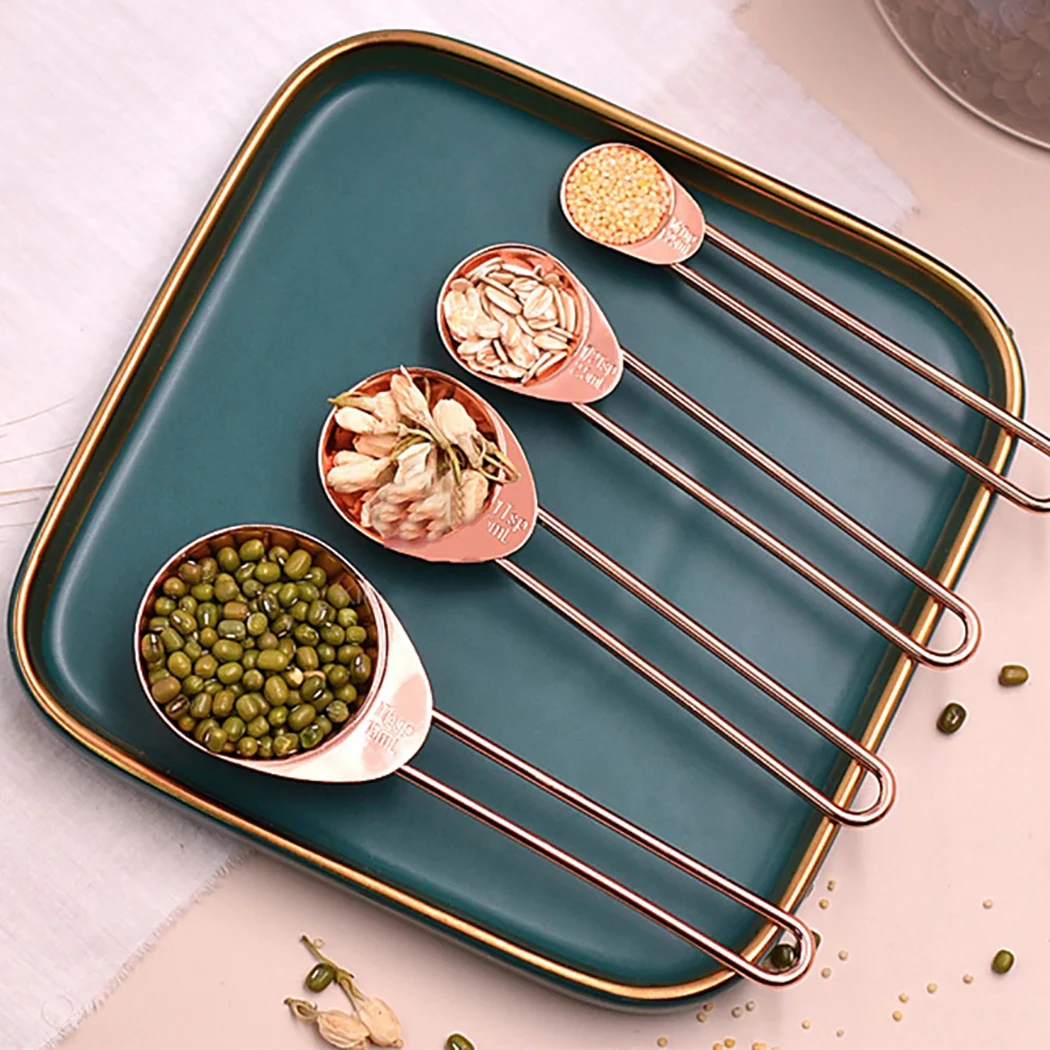 

Stainless Steel Measuring Cups and Spoons set of 8 Engraved Measurements Pouring Spouts & Mirror Polished for Baking TOOLS