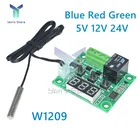 W1209, синийкрасный свет, соответствует стандарту термостата, переключатель контроля температуры, постоянный ток 5 В, 12 В, регулятор температуры, термометр, термометр