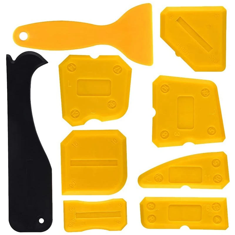 

9 Pcs Silicone Sealant Scraper Smoothing Tool Caulking Tool Kit Grout Finishing Tools for Bathroom Kitchen Room