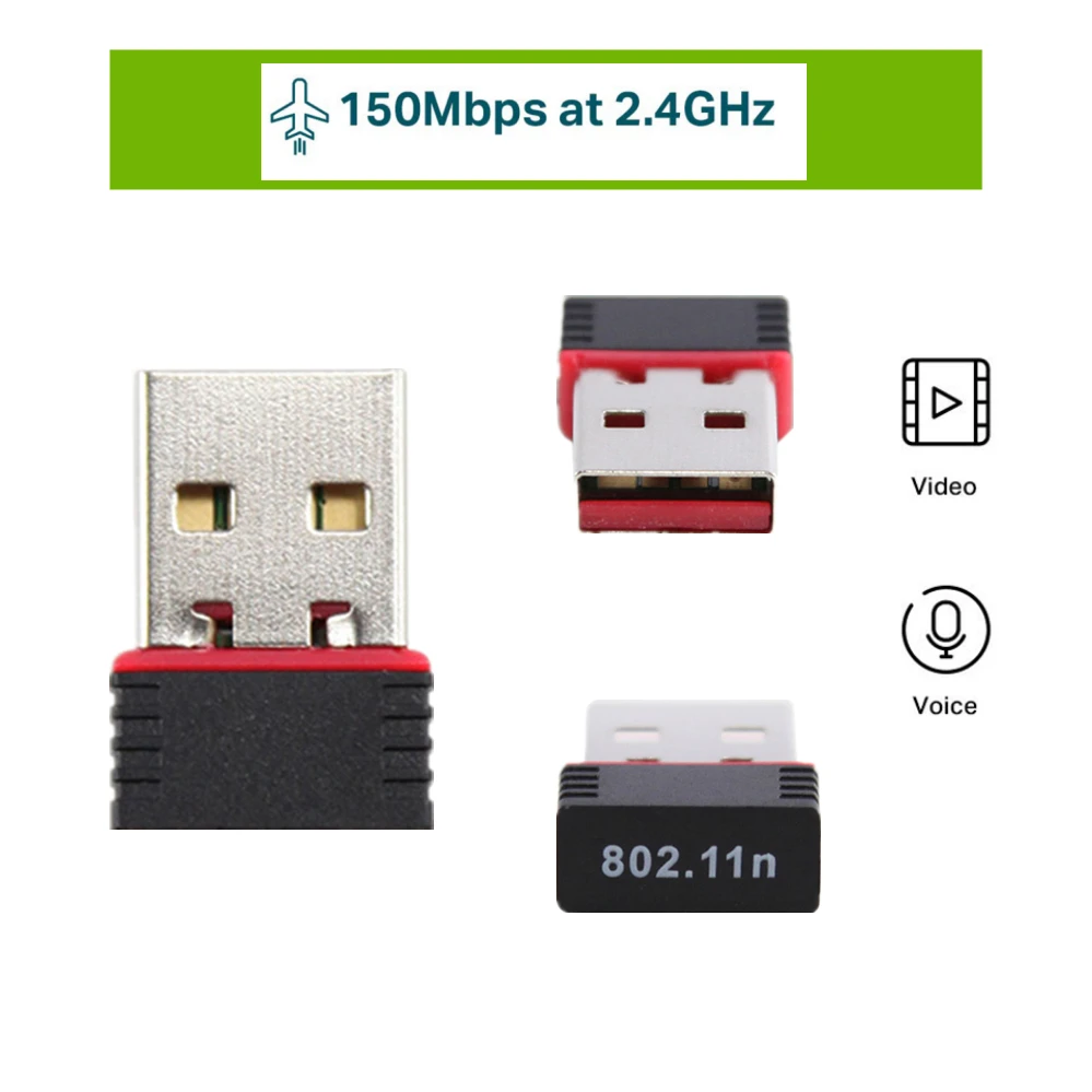 PzzPss мини Сетевая карта USB 2 0 Wi Fi Беспроводной адаптер LAN Карта 150 Мбит/с 802 11 ngb RTL8188EU